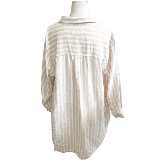 Universal Thread Women’s Long Sleeve Popover Tunic Dress Striped Size XXL Linen - Picture 3 of 15